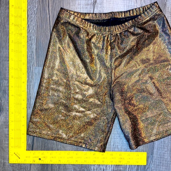 AA Gold Sparkle Disco Running Shorts - Picture 4 of 4